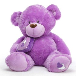 Purple 5 Feet Big Teddy Bear with a heart